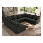 Narożnik - VERSO U 8M - uniwersalny - ciemnoszary, welvet