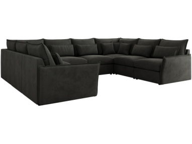 Narożnik - VERSO U 8M - uniwersalny - ciemnoszary, welvet