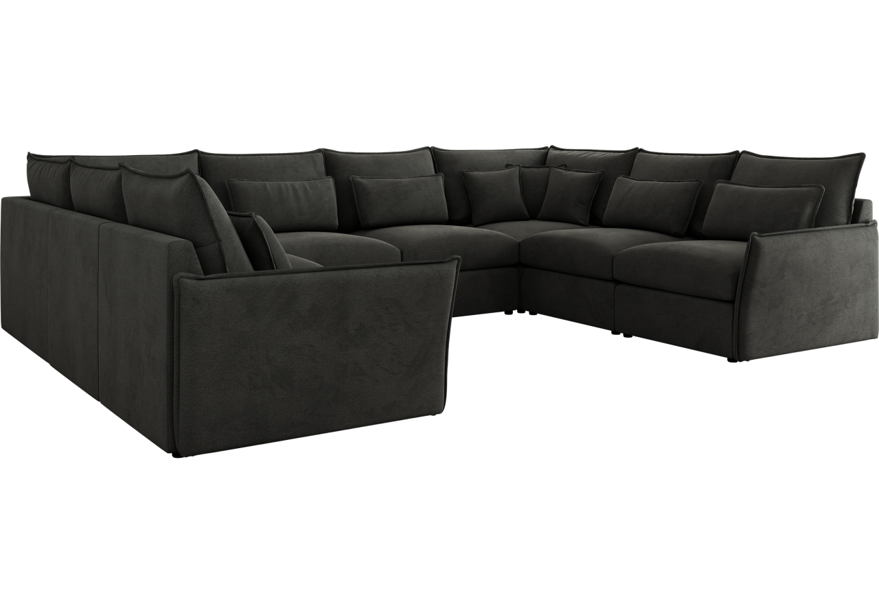 Narożnik - VERSO U 8M - uniwersalny - ciemnoszary, welvet