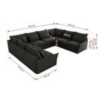 Narożnik - VERSO U 8M - uniwersalny - ciemnoszary, welvet