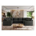 Narożnik - VERSO U 8M - uniwersalny - ciemnoszary, welvet