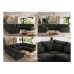 Narożnik - VERSO U 8M - uniwersalny - ciemnoszary, welvet