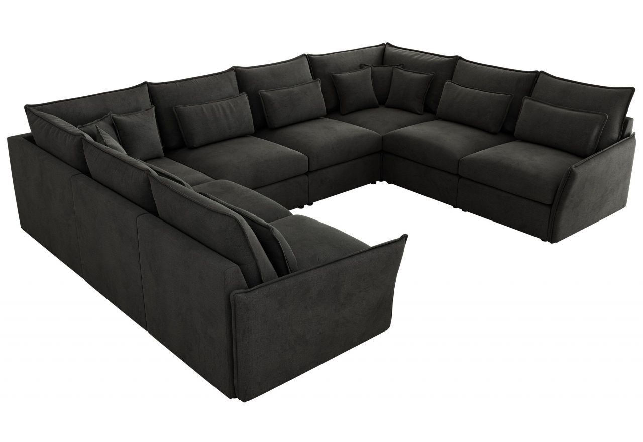 Narożnik - VERSO U 8M - uniwersalny - ciemnoszary, welvet