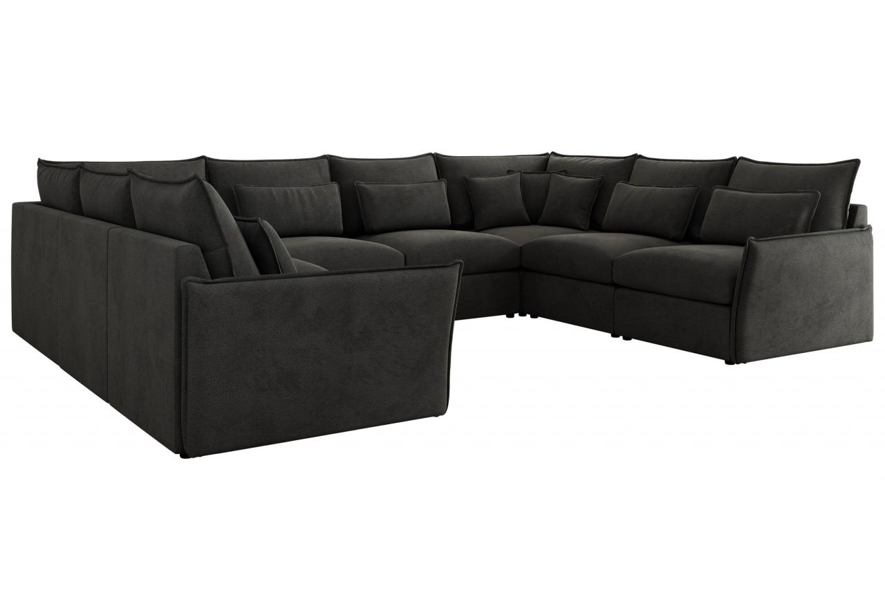 Narożnik - VERSO U 8M - uniwersalny - ciemnoszary, welvet