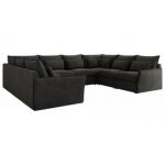 Narożnik - VERSO U 8M - uniwersalny - ciemnoszary, welvet