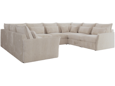 Narożnik - VERSO U 8M - uniwersalny - beżowy, sztruks