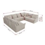 Narożnik - VERSO U 8M - uniwersalny - beżowy, sztruks