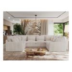 Narożnik - VERSO U 8M - uniwersalny - beżowy, sztruks