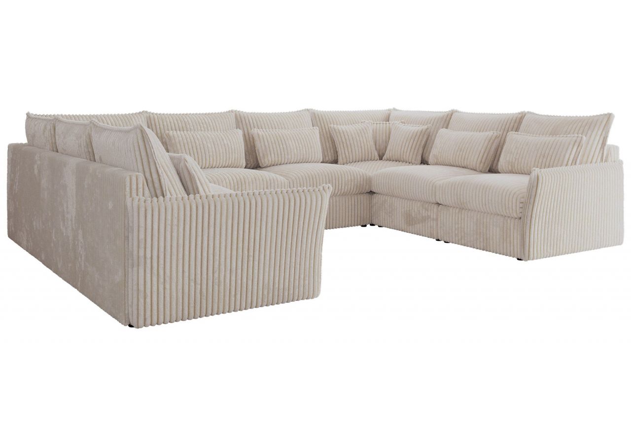 Narożnik - VERSO U 8M - uniwersalny - beżowy, sztruks