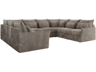 Narożnik - VERSO U 8M - uniwersalny - jasnobrązowy, sztruks