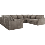 Narożnik - VERSO U 8M - uniwersalny - jasnobrązowy, sztruks