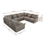 Narożnik - VERSO U 8M - uniwersalny - jasnobrązowy, sztruks