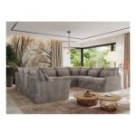 Narożnik - VERSO U 8M - uniwersalny - jasnobrązowy, sztruks