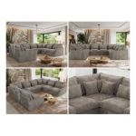 Narożnik - VERSO U 8M - uniwersalny - jasnobrązowy, sztruks