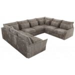 Narożnik - VERSO U 8M - uniwersalny - jasnobrązowy, sztruks