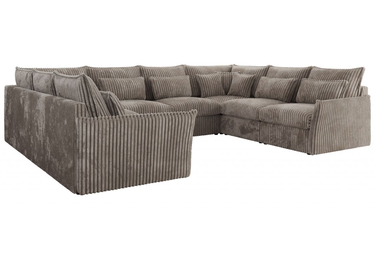 Narożnik - VERSO U 8M - uniwersalny - jasnobrązowy, sztruks