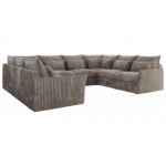 Narożnik - VERSO U 8M - uniwersalny - jasnobrązowy, sztruks