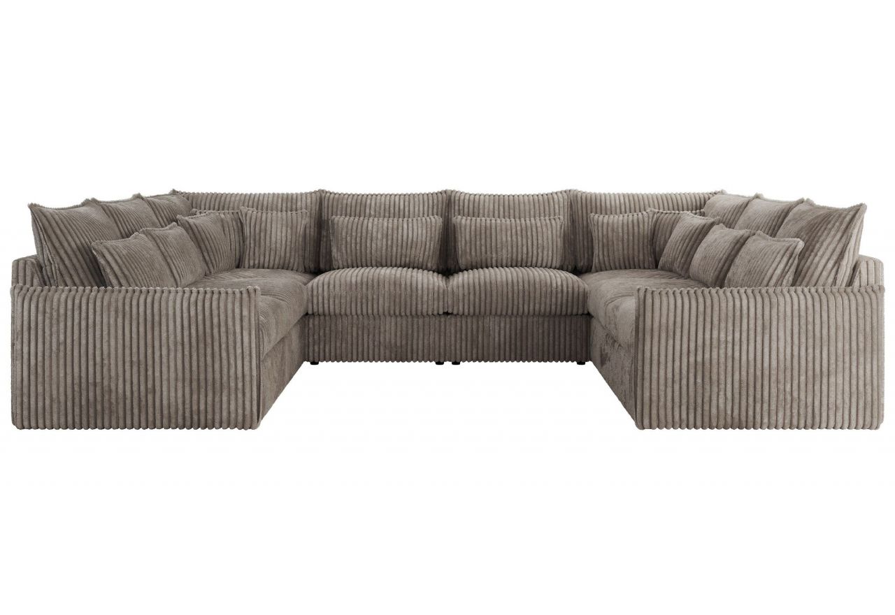 Narożnik - VERSO U 8M - uniwersalny - jasnobrązowy, sztruks