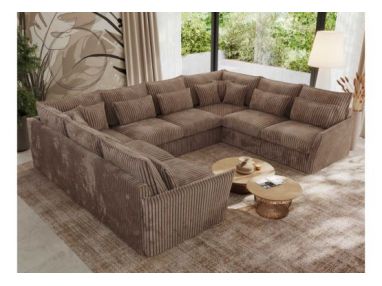 Narożnik - VERSO U 8M - uniwersalny - brązowy, sztruks