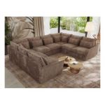 Narożnik - VERSO U 8M - uniwersalny - brązowy, sztruks