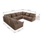 Narożnik - VERSO U 8M - uniwersalny - brązowy, sztruks