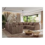 Narożnik - VERSO U 8M - uniwersalny - brązowy, sztruks