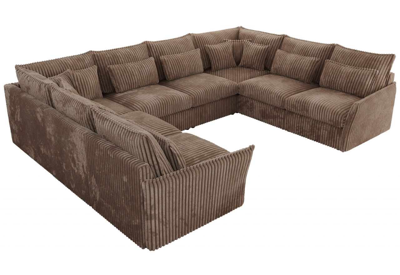 Narożnik - VERSO U 8M - uniwersalny - brązowy, sztruks