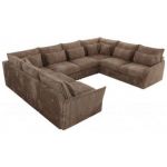 Narożnik - VERSO U 8M - uniwersalny - brązowy, sztruks