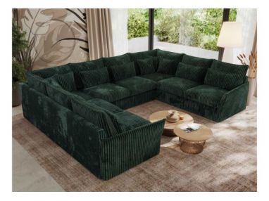 Narożnik - VERSO U 8M - uniwersalny - ciemnozielony, sztruks