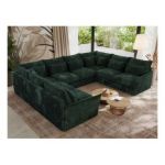 Narożnik - VERSO U 8M - uniwersalny - ciemnozielony, sztruks