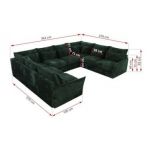 Narożnik - VERSO U 8M - uniwersalny - ciemnozielony, sztruks