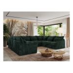 Narożnik - VERSO U 8M - uniwersalny - ciemnozielony, sztruks