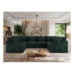 Narożnik - VERSO U 8M - uniwersalny - ciemnozielony, sztruks