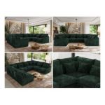 Narożnik - VERSO U 8M - uniwersalny - ciemnozielony, sztruks