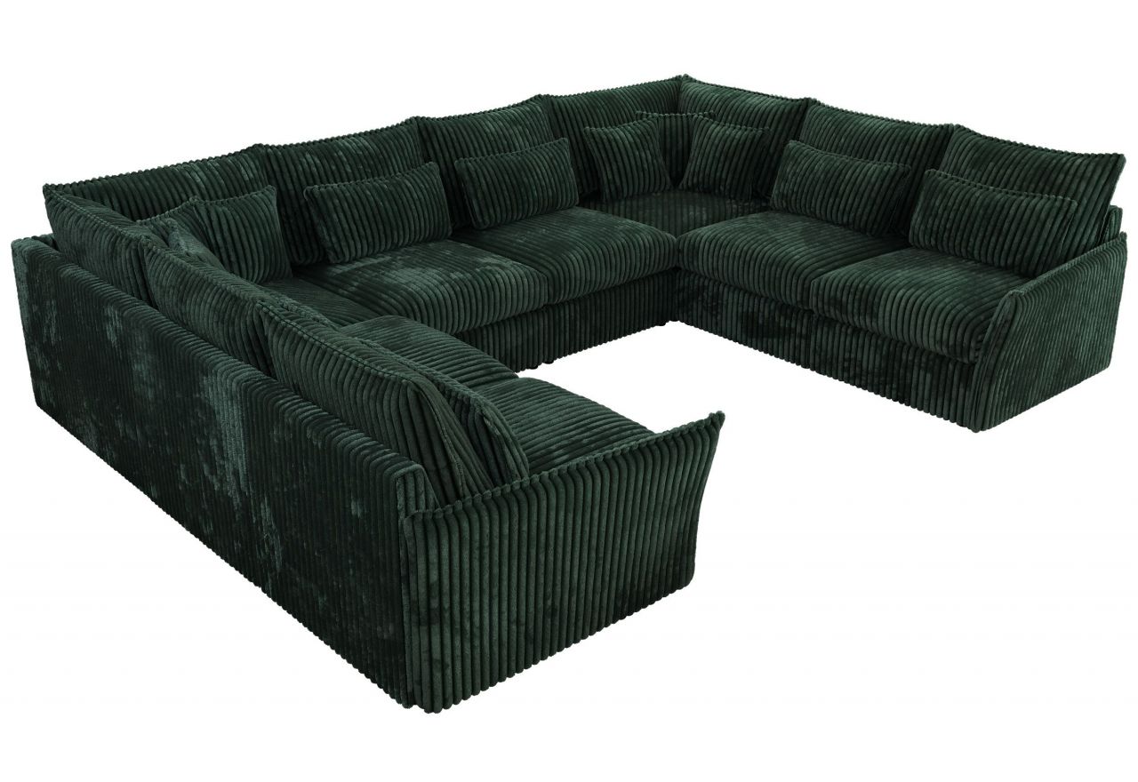 Narożnik - VERSO U 8M - uniwersalny - ciemnozielony, sztruks