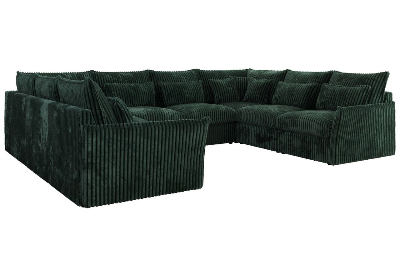 Narożnik - VERSO U 8M - uniwersalny - ciemnozielony, sztruks