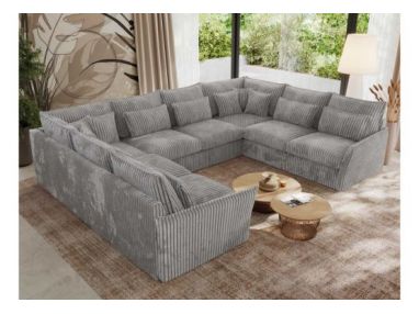 Narożnik - VERSO U 8M - uniwersalny - jasnoszary, sztruks