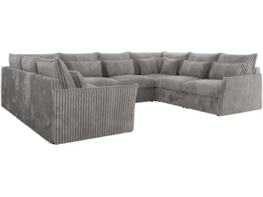 Narożnik - VERSO U 8M - uniwersalny - jasnoszary, sztruks