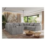 Narożnik - VERSO U 8M - uniwersalny - jasnoszary, sztruks