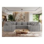 Narożnik - VERSO U 8M - uniwersalny - jasnoszary, sztruks