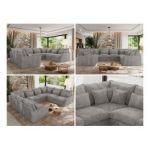 Narożnik - VERSO U 8M - uniwersalny - jasnoszary, sztruks