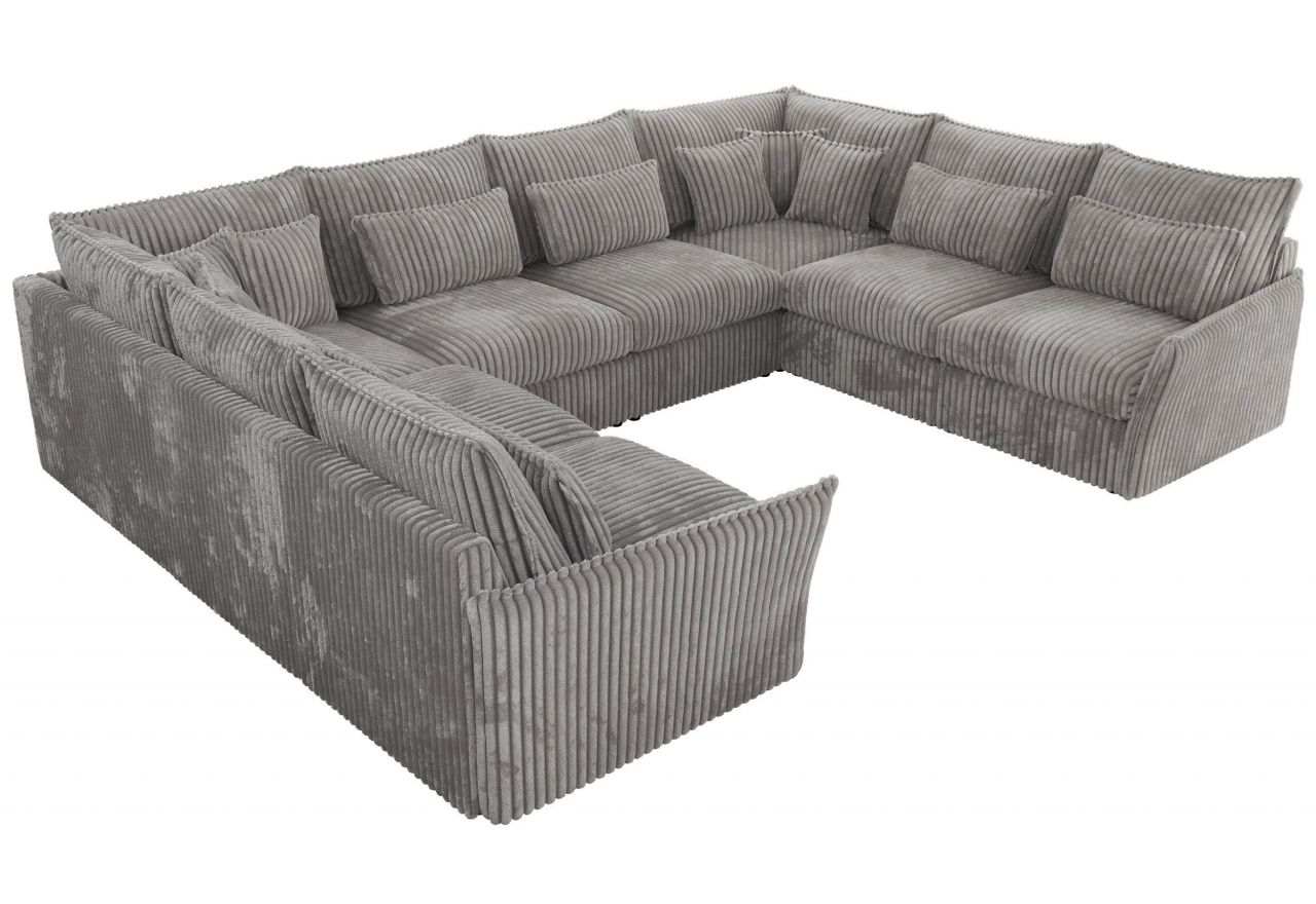 Narożnik - VERSO U 8M - uniwersalny - jasnoszary, sztruks