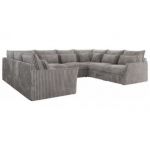 Narożnik - VERSO U 8M - uniwersalny - jasnoszary, sztruks