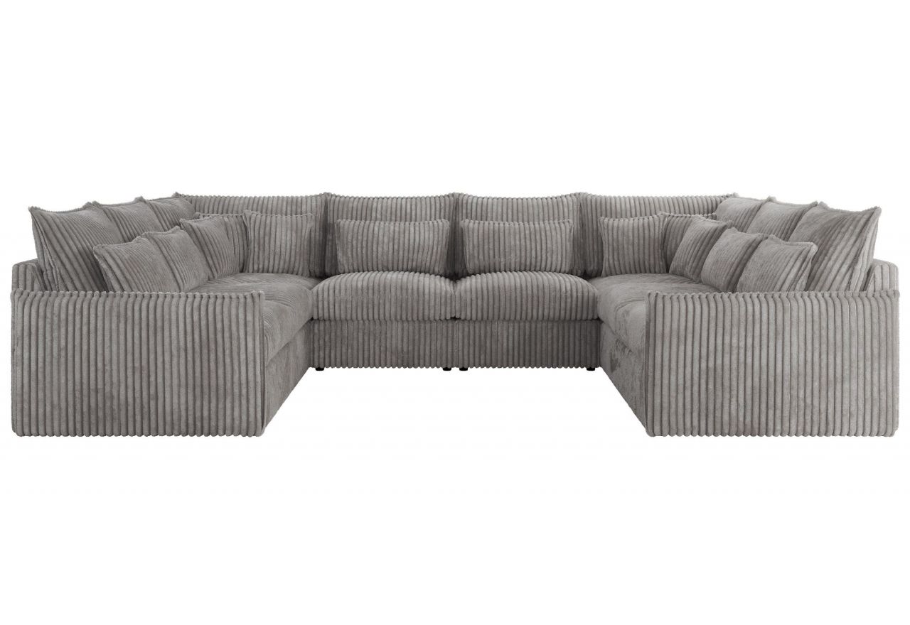 Narożnik - VERSO U 8M - uniwersalny - jasnoszary, sztruks