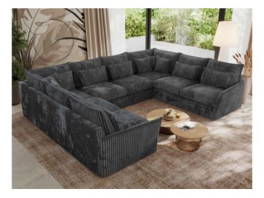 Narożnik - VERSO U 8M - uniwersalny - szary, sztruks