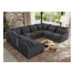 Narożnik - VERSO U 8M - uniwersalny - szary, sztruks