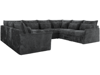 Narożnik - VERSO U 8M - uniwersalny - szary, sztruks