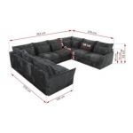 Narożnik - VERSO U 8M - uniwersalny - szary, sztruks