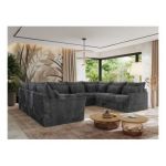 Narożnik - VERSO U 8M - uniwersalny - szary, sztruks