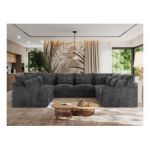 Narożnik - VERSO U 8M - uniwersalny - szary, sztruks